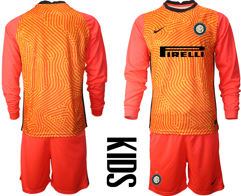 2021 Internazionale red goalkeeper long sleeve youth soccer jerseys